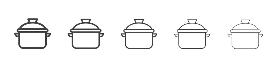 cooking pot icon flat thin illustration symbol