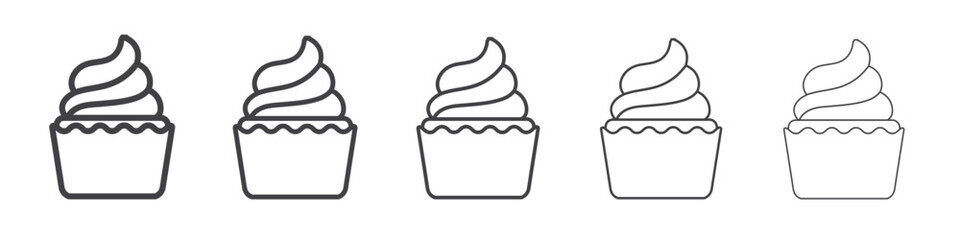 cupcake icon flat thin illustration symbol