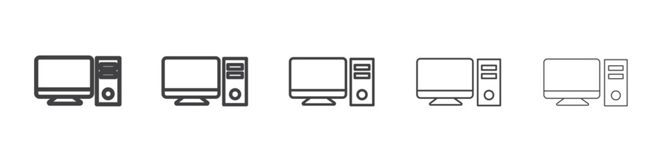 desktop icon flat thin illustration symbol