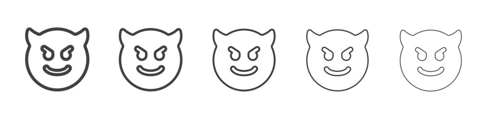 devil emoji icon flat thin illustration symbol