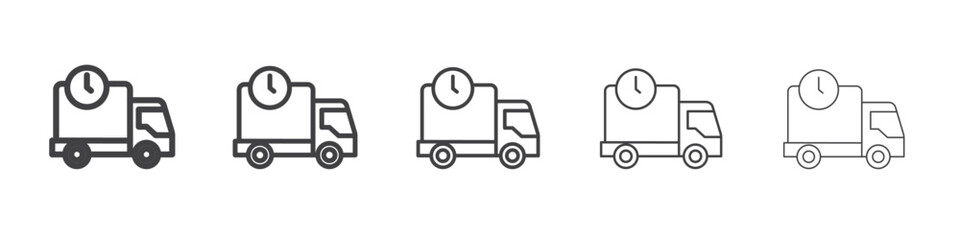 delivery time icon flat thin illustration symbol