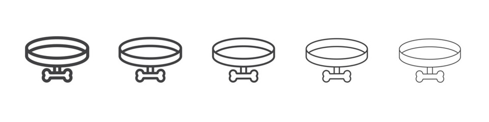 dog collar icon flat thin illustration symbol