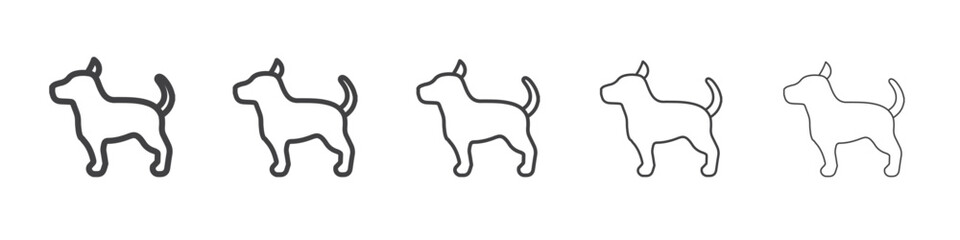 dog icon flat thin illustration symbol