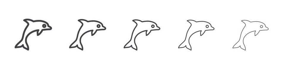 dolphin icon flat thin illustration symbol