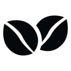 Roasted Coffee Bean Silhouette, Cafe and Espresso Icon Vector