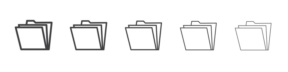 folder icon flat thin illustration symbol