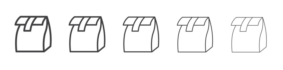 food bag icon flat thin illustration symbol