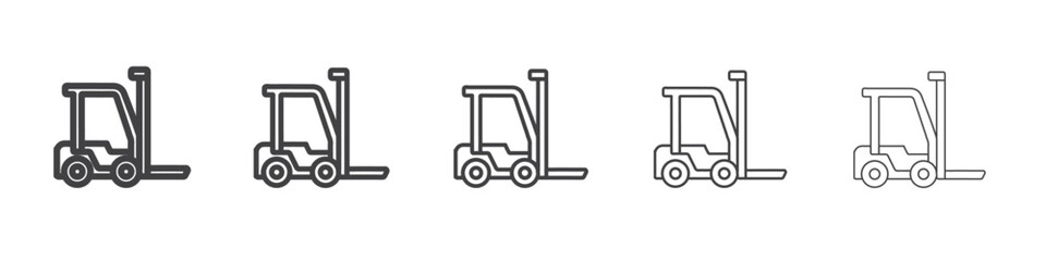 forklift icon flat thin illustration symbol