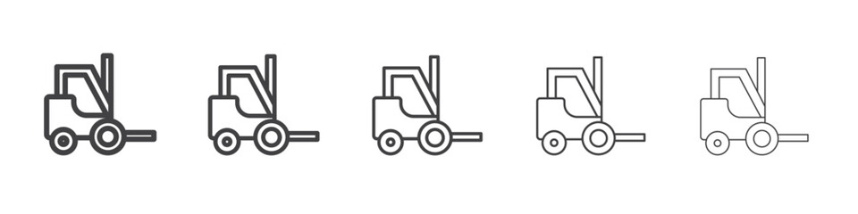 forklift icon flat thin illustration symbol