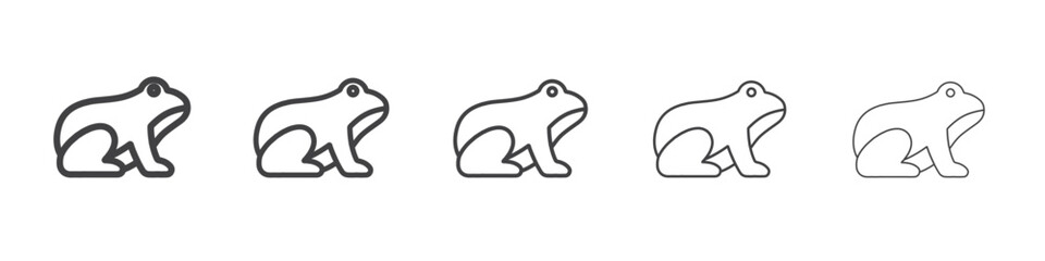 frog icon flat thin illustration symbol