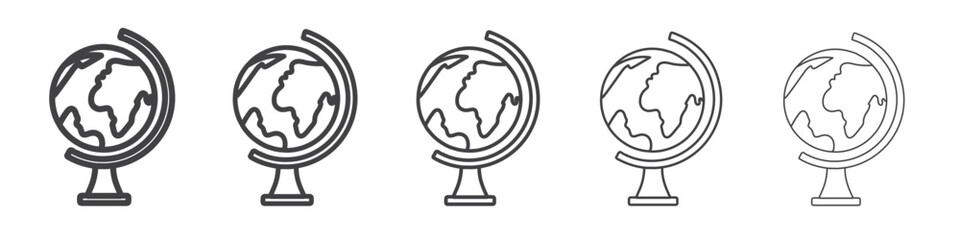 globe icon flat thin illustration symbol