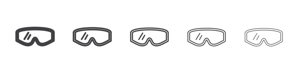 goggles icon flat thin illustration symbol