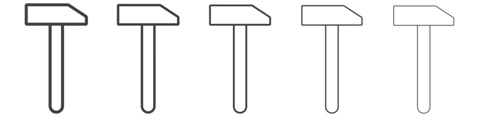 Obraz premium hammer icon flat thin illustration symbol