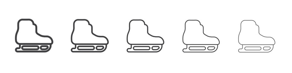 ice skates icon flat thin illustration symbol