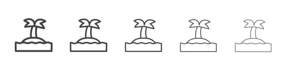 island icon flat thin illustration symbol