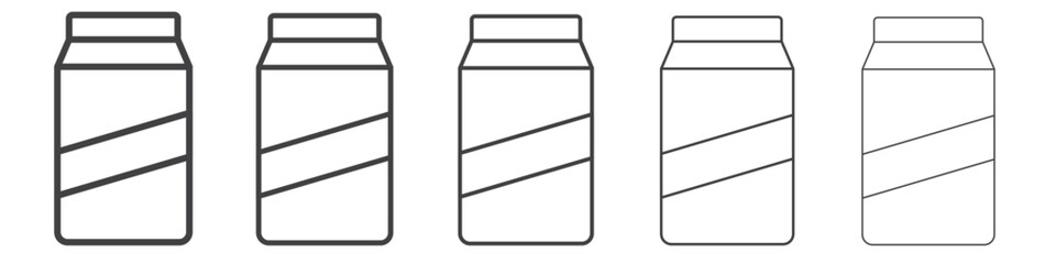 juice box icon flat thin illustration symbol