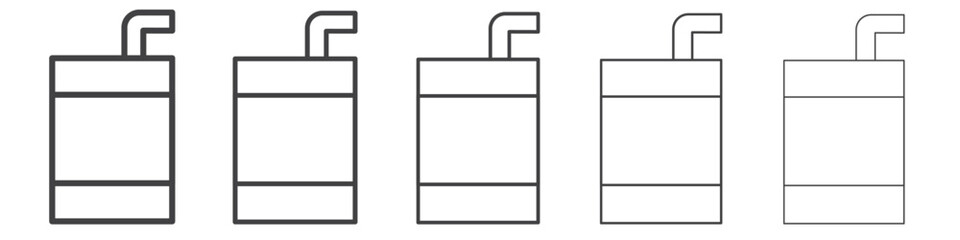 juice box icon flat thin illustration symbol