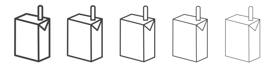 juice box icon flat thin illustration symbol