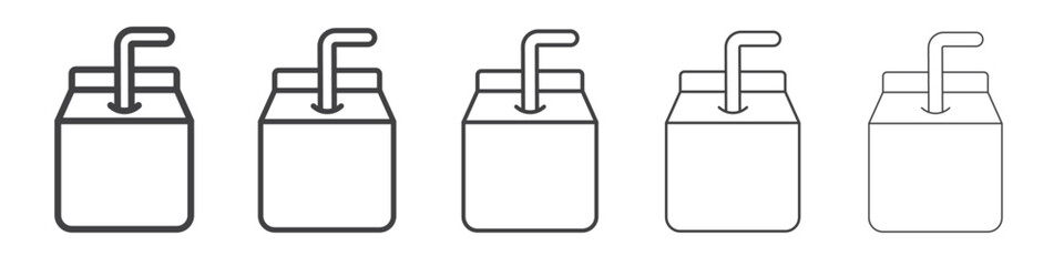 juice box icon flat thin illustration symbol