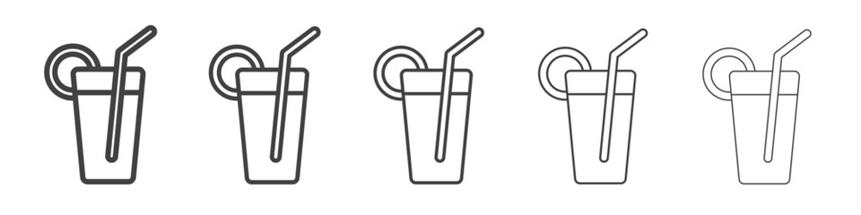 juice icon flat thin illustration symbol