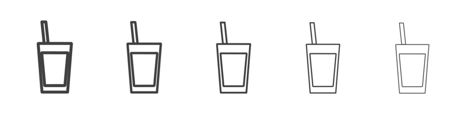 juice icon flat thin illustration symbol