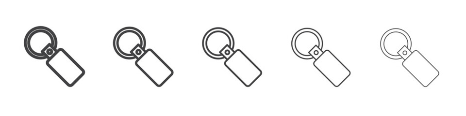 key chain icon flat thin illustration symbol