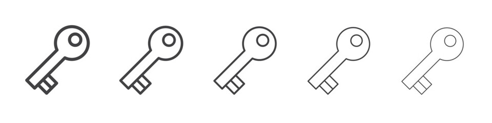 key icon flat thin illustration symbol