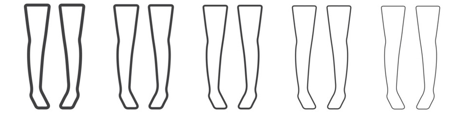 knee socks icon flat thin illustration symbol