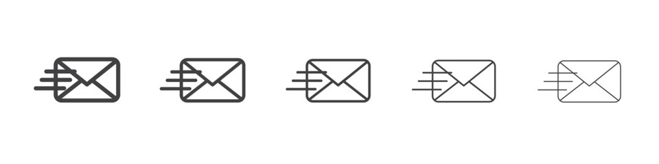 mail send icon flat thin illustration symbol