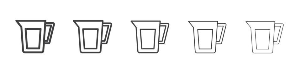 measuring mug icon flat thin illustration symbol