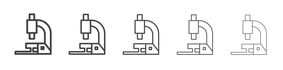microscope icon flat thin illustration symbol