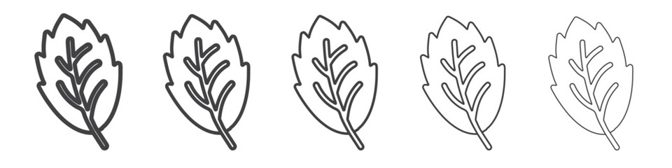 mint leaf icon flat thin illustration symbol © Mavano