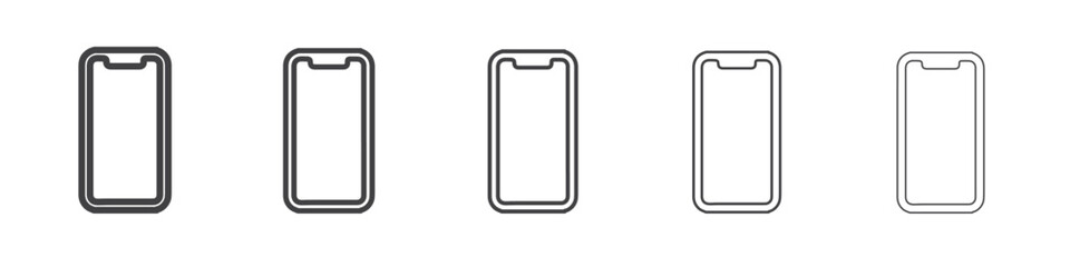 mobile icon flat thin illustration symbol