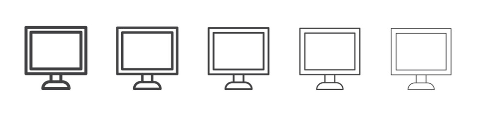 monitor icon flat thin illustration symbol