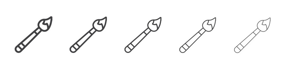 paint brush icon flat thin illustration symbol