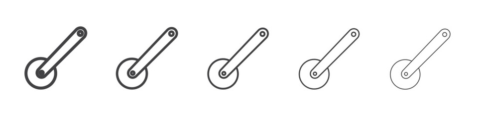 pizza cutter icon flat thin illustration symbol