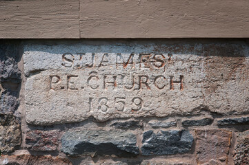 1859 St. James church engraving historic landmark in rural Pennsylvania