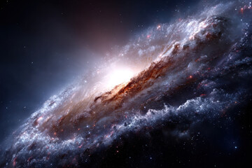 Fototapeta premium Stunning view of a spiral galaxy with vibrant colors in the vast universe