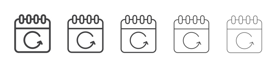 repeat schedule icon flat thin illustration symbol