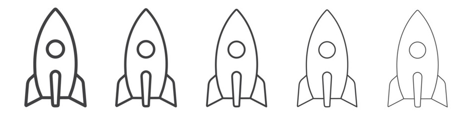 rocket icon flat thin illustration symbol