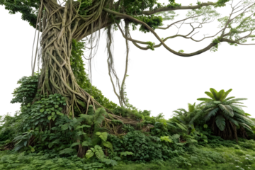 3D Lush Jungle with Hanging Vines