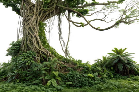 3D Lush Jungle with Hanging Vines