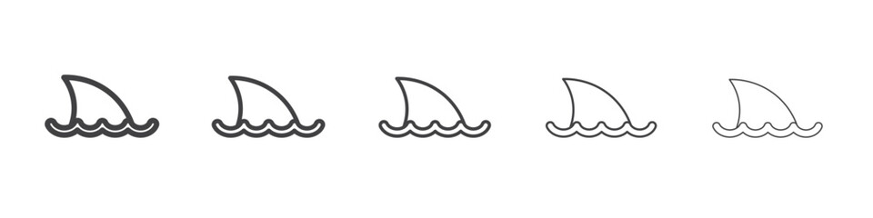shark fin icon flat thin illustration symbol