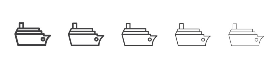 ship icon flat thin illustration symbol