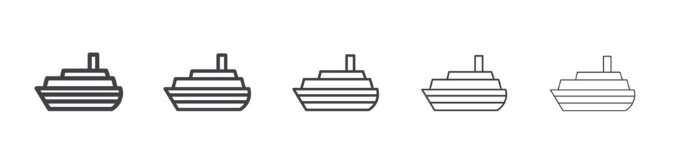 ship icon flat thin illustration symbol