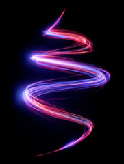 Swirling Glowing Arrow Effect with Motion Trail on Black Background