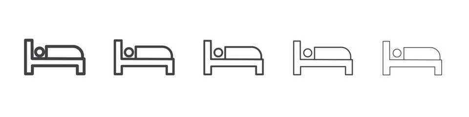 sleep icon flat thin illustration symbol