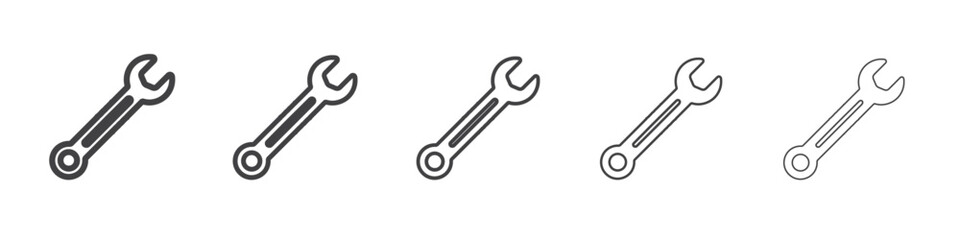 spanner icon flat thin illustration symbol