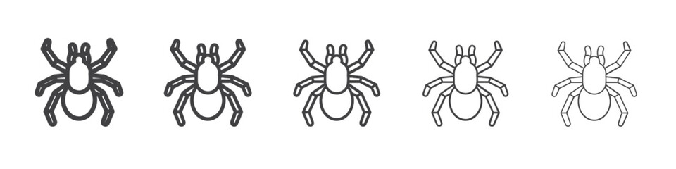 spider icon flat thin illustration symbol