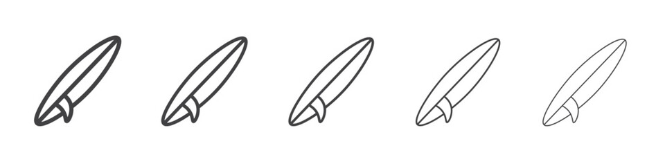 surf board icon flat thin illustration symbol